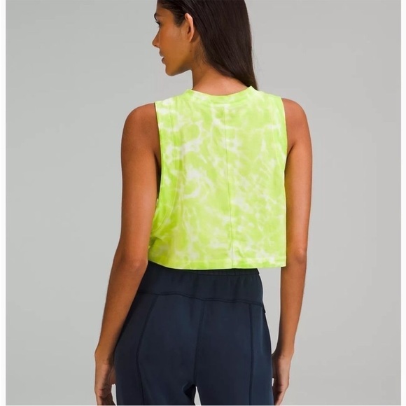 lululemon All Yours Crop Tank Tie Dye Eccentric Green - Picture 2 of 12